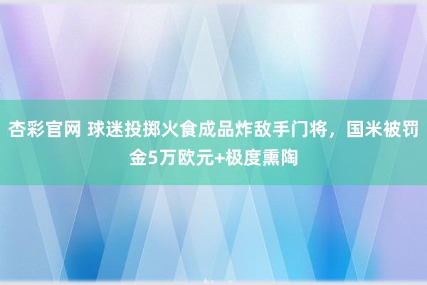 杏彩官网 球迷投掷火食成品炸敌手门将，国米被罚金5万欧元+极度熏陶