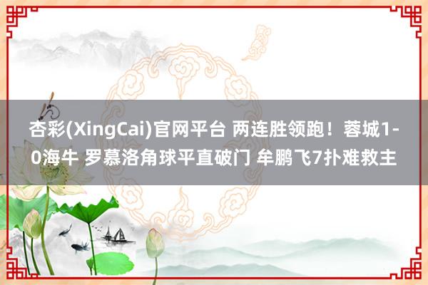 杏彩(XingCai)官网平台 两连胜领跑！蓉城1-0海牛 罗慕洛角球平直破门 牟鹏飞7扑难救主