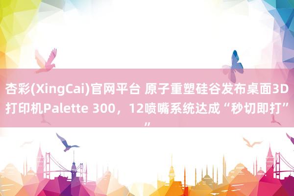 杏彩(XingCai)官网平台 原子重塑硅谷发布桌面3D打印机Palette 300，12喷嘴系统达成“秒切即打”