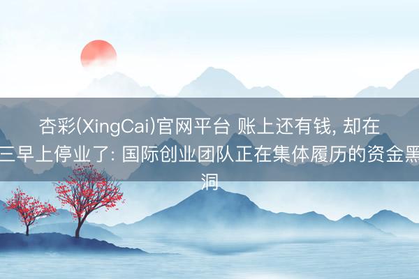 杏彩(XingCai)官网平台 账上还有钱, 却在周三早上停业了: 国际创业团队正在集体履历的资金黑洞