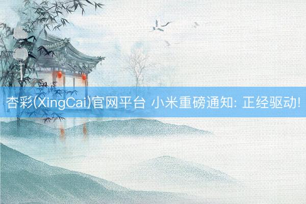 杏彩(XingCai)官网平台 小米重磅通知: 正经驱动!