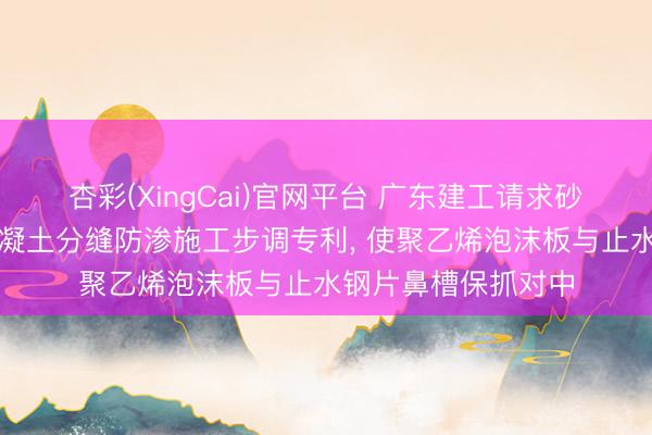 杏彩(XingCai)官网平台 广东建工请求砂砾石基础溢流谈混凝土分缝防渗施工步调专利， 使聚乙烯泡沫板与止水钢片鼻槽保抓对中