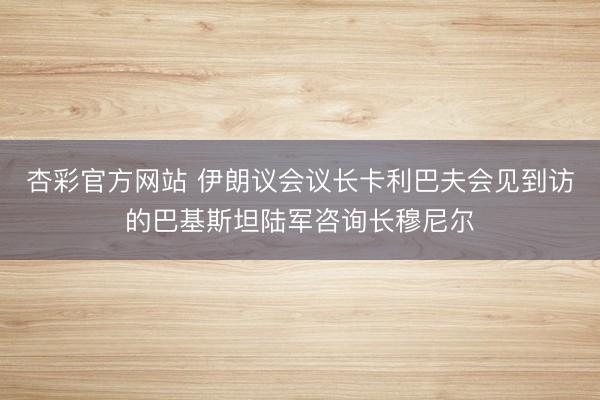 杏彩官方网站 伊朗议会议长卡利巴夫会见到访的巴基斯坦陆军咨询长穆尼尔
