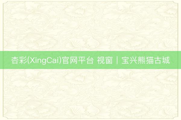 杏彩(XingCai)官网平台 视窗｜宝兴熊猫古城
