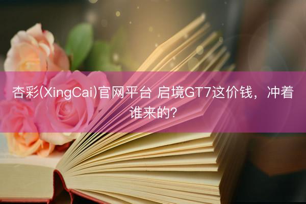 杏彩(XingCai)官网平台 启境GT7这价钱，冲着谁来的？