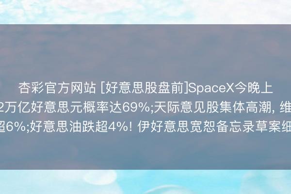 杏彩官方网站 [好意思股盘前]SpaceX今晚上市， 想到称首日市值破2万亿好意思元概率达69%;天际意见股集体高潮， 维珍星河涨超6%;好意思油跌超4%! 伊好意思宽恕备忘录草案细节曝光;谷歌TPU初次引入三星代工