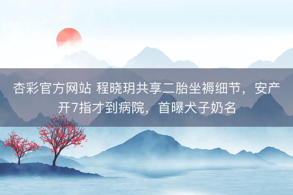 杏彩官方网站 程晓玥共享二胎坐褥细节,安产开7指才到病院,首曝犬子奶名