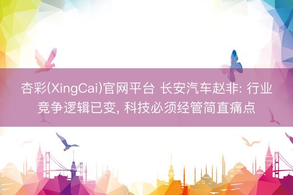 杏彩(XingCai)官网平台 长安汽车赵非: 行业竞争逻辑已变, 科技必须经管简直痛点